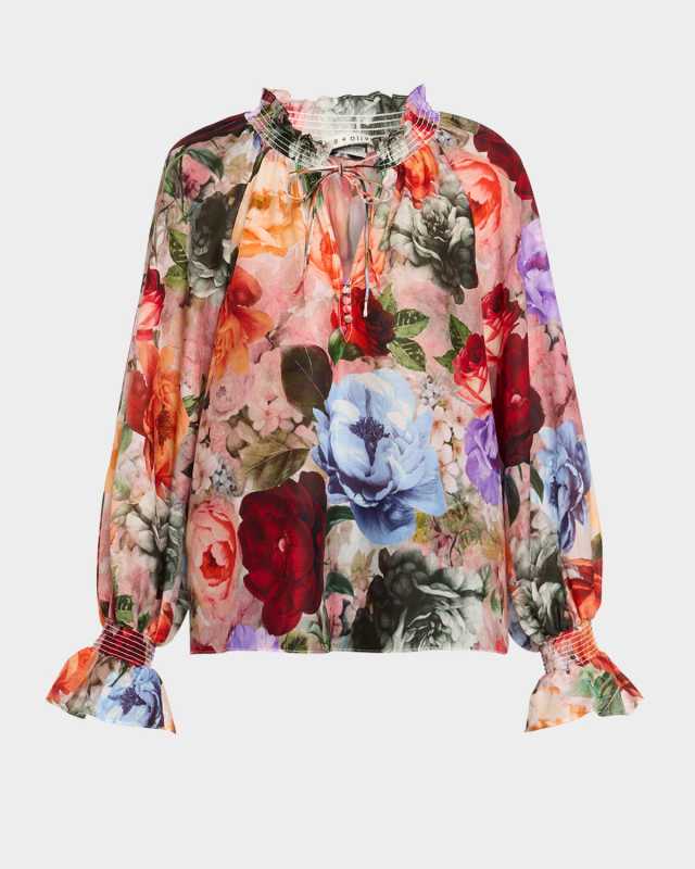 Norah Tie-Neck Peasant Blous